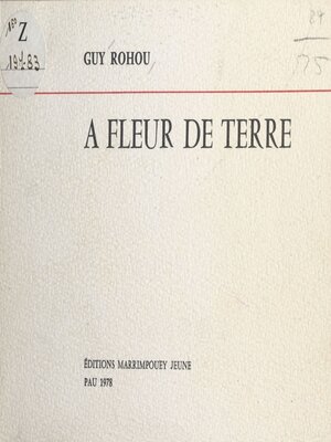 cover image of À fleur de terre